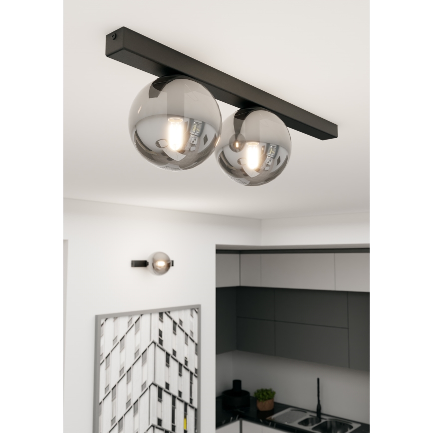 Stropna svjetiljka FIT 2xE14/10W/230V crna/siva