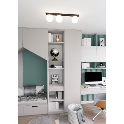 Stropna svjetiljka FIT 3xE14/10W/230V crna/bijela
