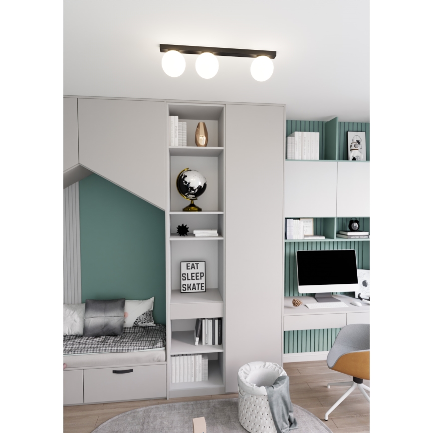 Stropna svjetiljka FIT 3xE14/10W/230V crna/bijela