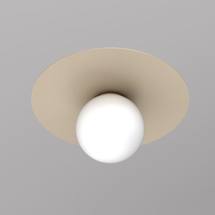 Stropna svjetiljka FLAT 1xE27/15W/230V Ø 35 cm bež