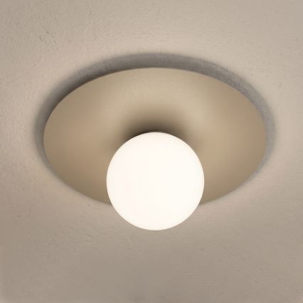 Stropna svjetiljka FLAT 1xE27/15W/230V Ø 35 cm bež