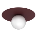 Stropna svjetiljka FLAT 1xE27/15W/230V Ø 35 cm, bordo