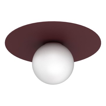 Stropna svjetiljka FLAT 1xE27/15W/230V Ø 35 cm, bordo