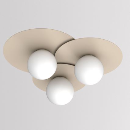 Stropna svjetiljka FLAT 3xE27/15W/230V 55x60 cm bež