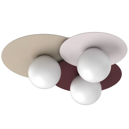 Stropna svjetiljka FLAT 3xE27/15W/230V 55x60 cm bež/krem/bordo