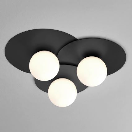 Stropna svjetiljka FLAT 3xE27/15W/230V 55x60 cm crna
