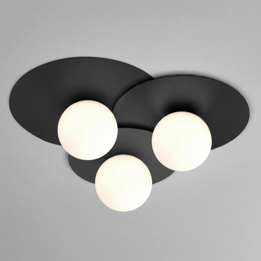 Stropna svjetiljka FLAT 3xE27/15W/230V 55x60 cm crna