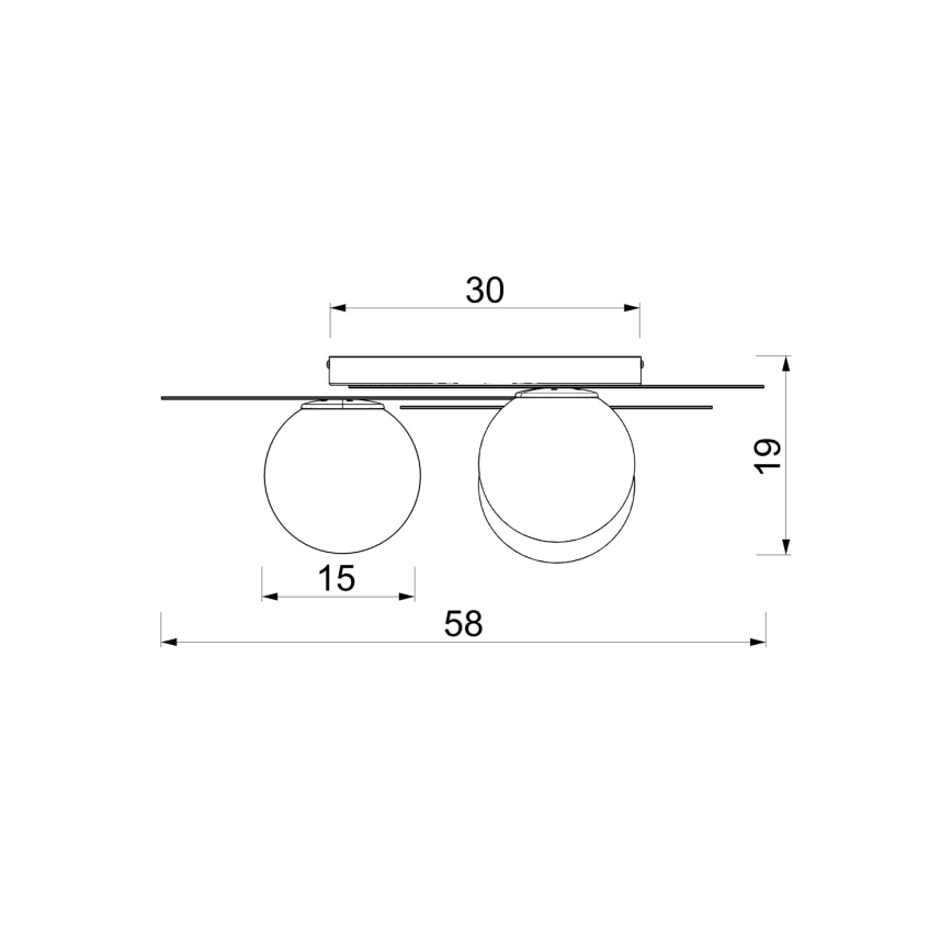 Stropna svjetiljka FLAT 3xE27/15W/230V 55x60 cm crna