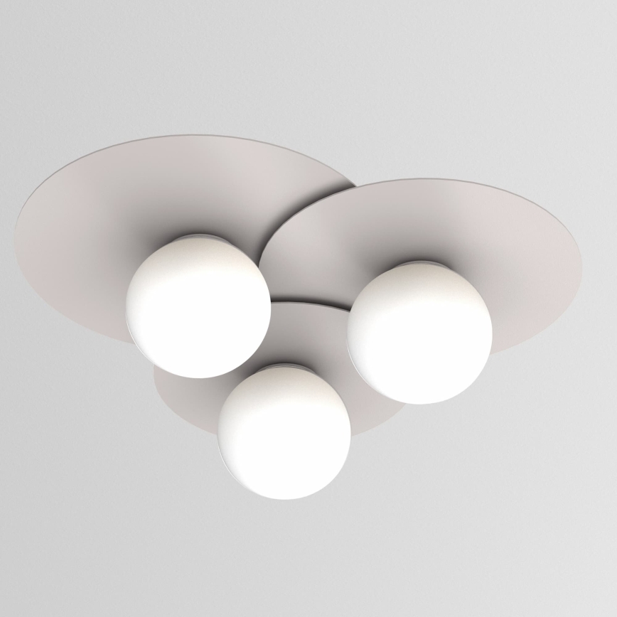 Stropna svjetiljka FLAT 3xE27/15W/230V 55x60 cm krem boje
