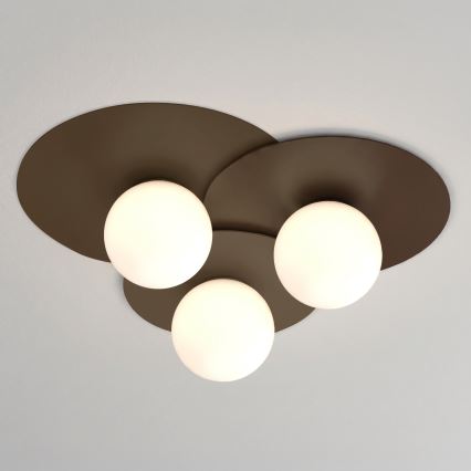 Stropna svjetiljka FLAT 3xE27/15W/230V 55x60 cm smeđa