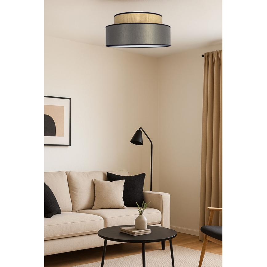 Stropna svjetiljka GRACE 1xE27/60W/230V bež/smeđa
