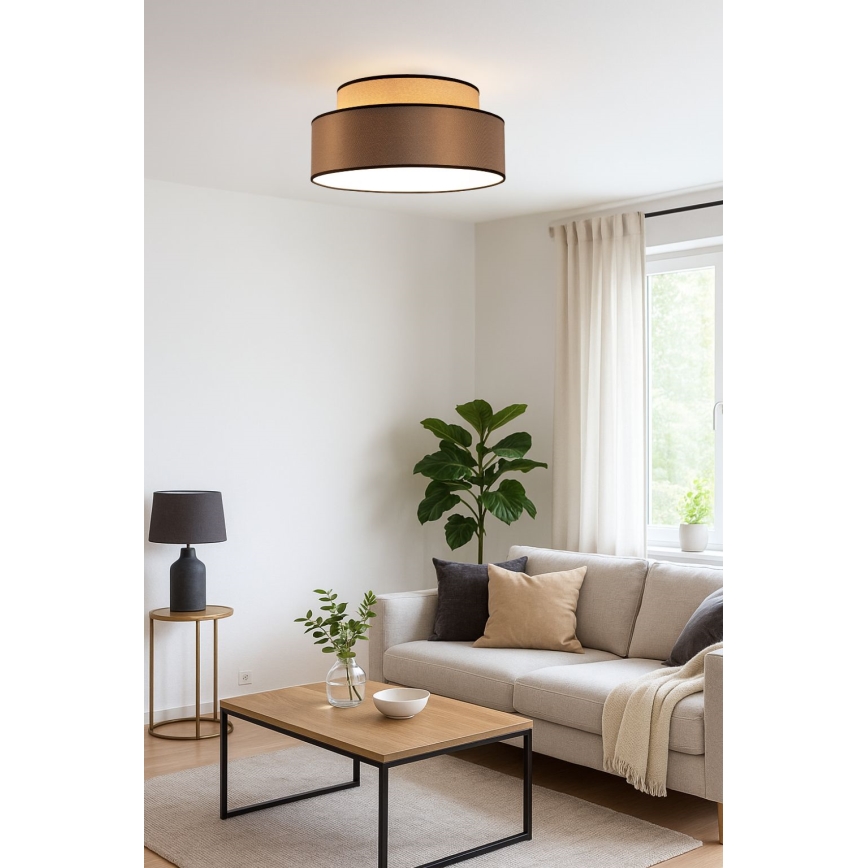 Stropna svjetiljka GRACE 1xE27/60W/230V bež/smeđa