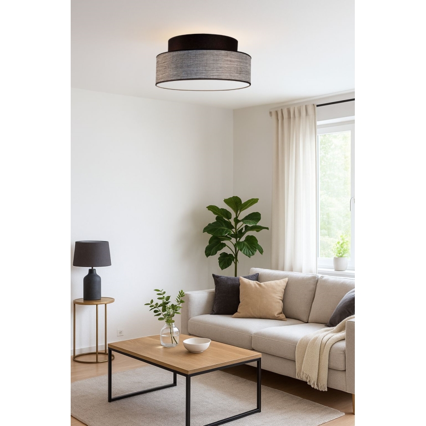 Stropna svjetiljka GRACE 1xE27/60W/230V crna/siva