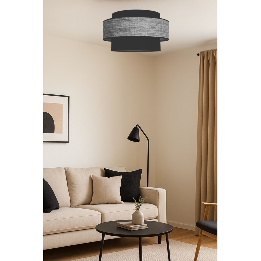 Stropna svjetiljka GRACE 1xE27/60W/230V crna/siva