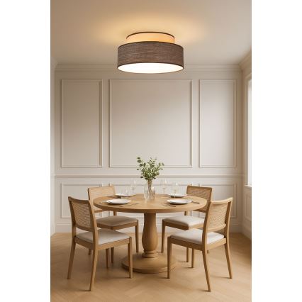 Stropna svjetiljka GRACE 1xE27/60W/230V krem/smeđa