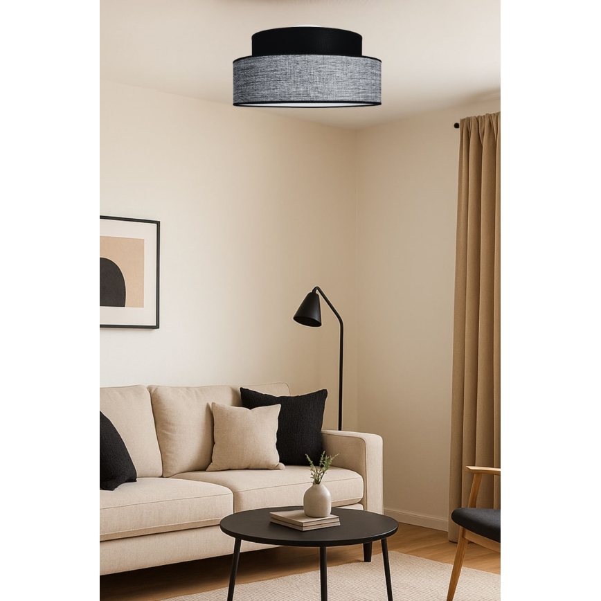 Stropna svjetiljka GRACE 1xE27/60W/230V pr. 40 cm crna/siva