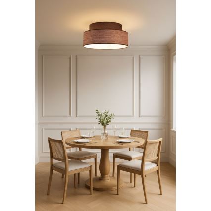 Stropna svjetiljka GRACE 1xE27/60W/230V pr. 40 cm smeđa/bež