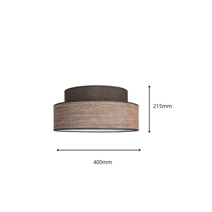 Stropna svjetiljka GRACE 1xE27/60W/230V pr. 40 cm smeđa/bež