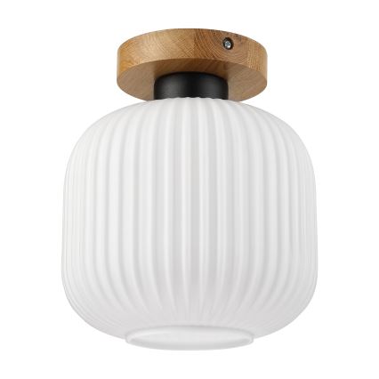 Stropna svjetiljka HARMA WOOD 1xE27/15W/230V hrast/bijela Ø 20 cm
