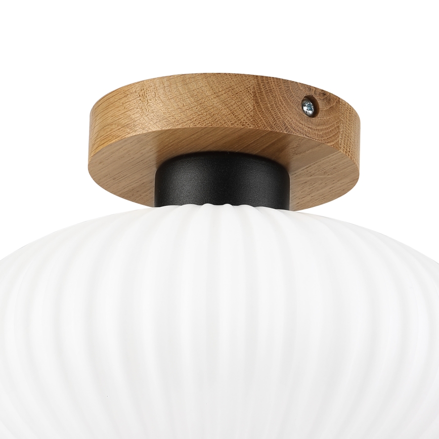 Stropna svjetiljka HARMA WOOD 1xE27/15W/230V hrast/bijela Ø 25 cm