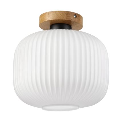 Stropna svjetiljka HARMA WOOD 1xE27/15W/230V hrast/bijela Ø 25 cm