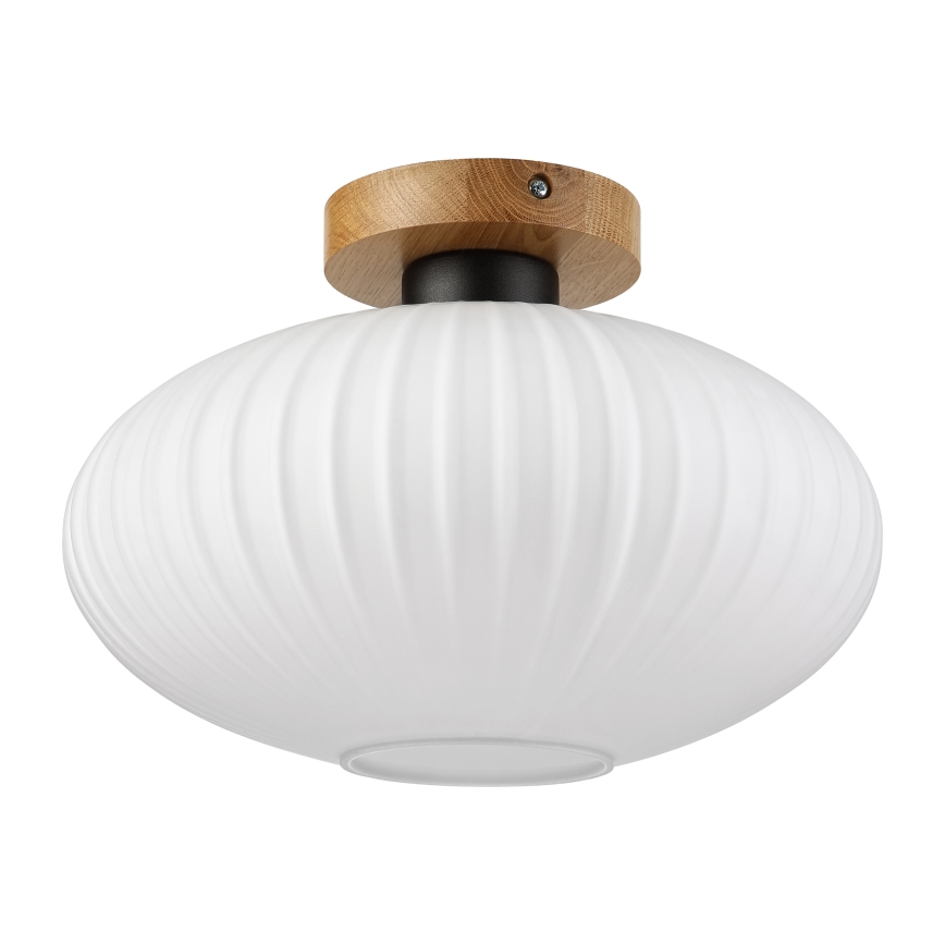 Stropna svjetiljka HARMA WOOD 1xE27/15W/230V hrast/bijela Ø 30 cm