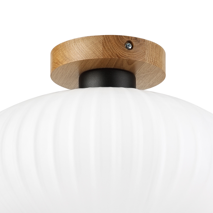 Stropna svjetiljka HARMA WOOD 1xE27/15W/230V hrast/bijela Ø 30 cm