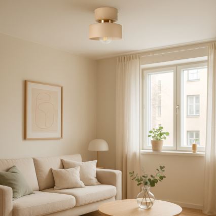 Stropna svjetiljka IGNIA 1xE27/60W/230V bež/zlatna