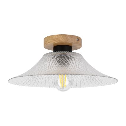 Stropna svjetiljka JULL WOOD 1xE27/15W/230V hrast/prozirno promjer 34 cm