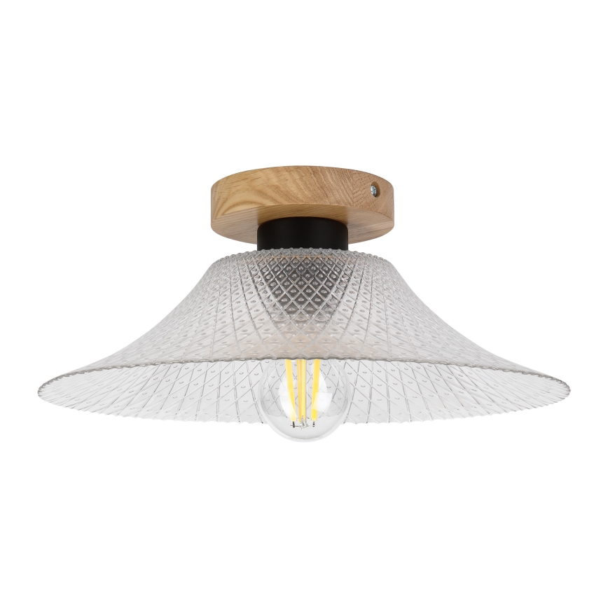Stropna svjetiljka JULL WOOD 1xE27/15W/230V hrast/prozirno promjer 34 cm