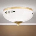 Stropna svjetiljka LANDHAUS 1xE27/60W/230V promjer 21 cm mesing/bijela/zelena