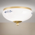 Stropna svjetiljka LANDHAUS 1xE27/60W/230V Ø 21 cm mesing/bijela/plava