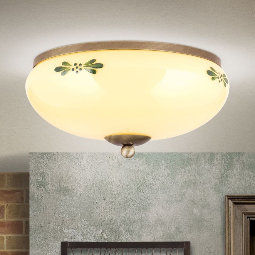 Stropna svjetiljka LANDHAUS 2xE27/60W/230V pr. 28 cm bronca/bež