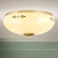 Stropna svjetiljka LANDHAUS 2xE27/60W/230V Ø 28 cm mesing/bež/zelena