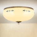 Stropna svjetiljka LANDHAUS 3xE27/60W/230V Ø 35 cm brončana/bež/plava