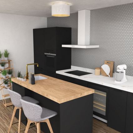 Stropna svjetiljka LOFT SHADE 3xE27/60W/230V bijela/zlatna