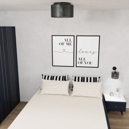 Stropna svjetiljka LOFT SHADE 3xE27/60W/230V crna