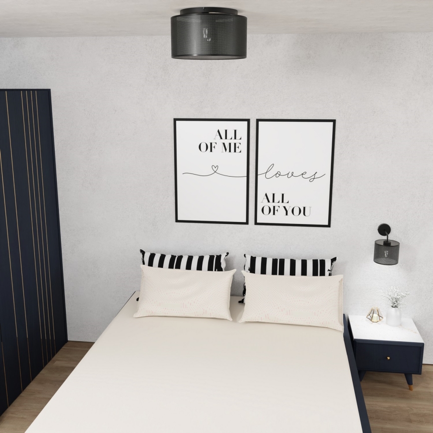 Stropna svjetiljka LOFT SHADE 3xE27/60W/230V crna