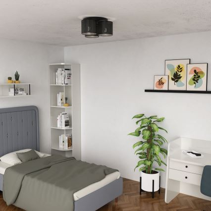 Stropna svjetiljka LOFT SHADE 3xE27/60W/230V crna