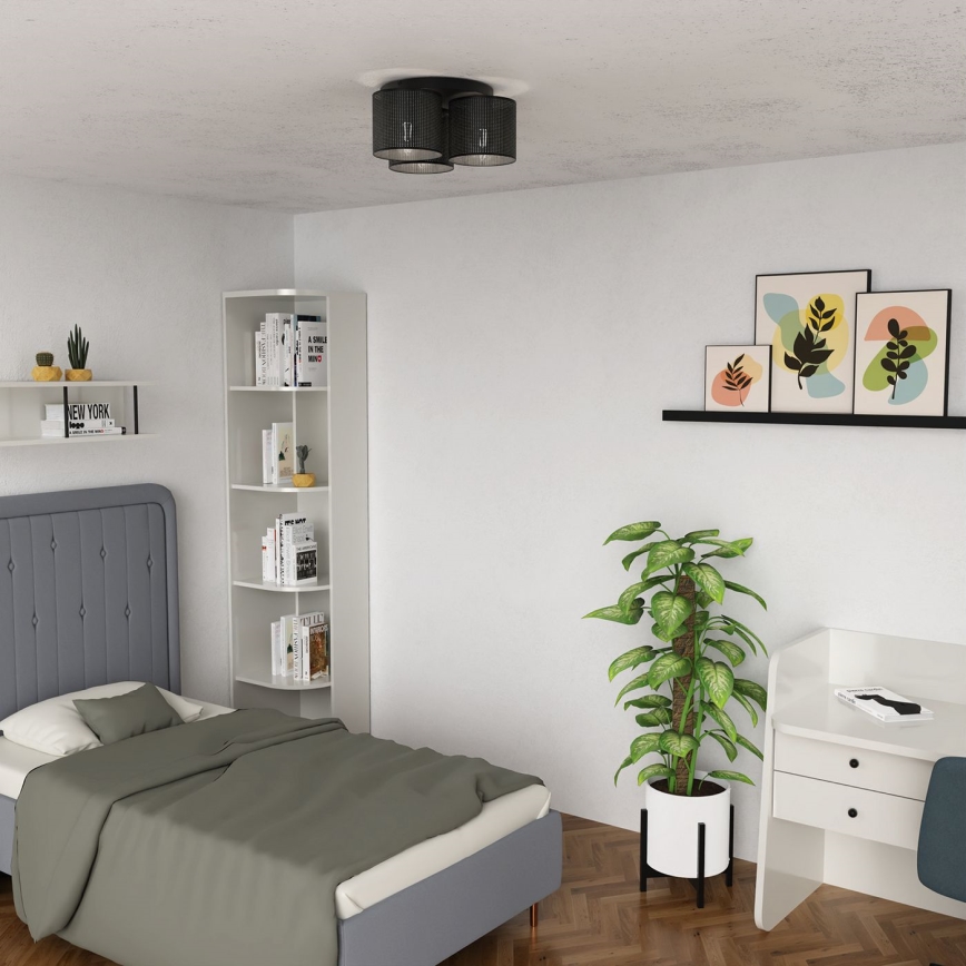 Stropna svjetiljka LOFT SHADE 3xE27/60W/230V crna