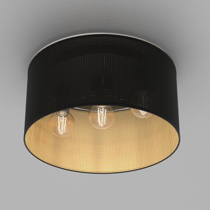 Stropna svjetiljka LOFT SHADE 3xE27/60W/230V crna/zlatna