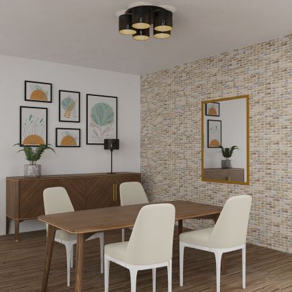 Stropna svjetiljka LOFT SHADE 5xE27/60W/230V crna/zlatna