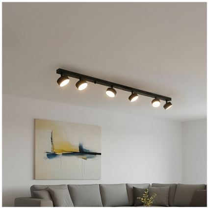 Stropna svjetiljka LUNVIGO 6xGX53/35W/230V crna