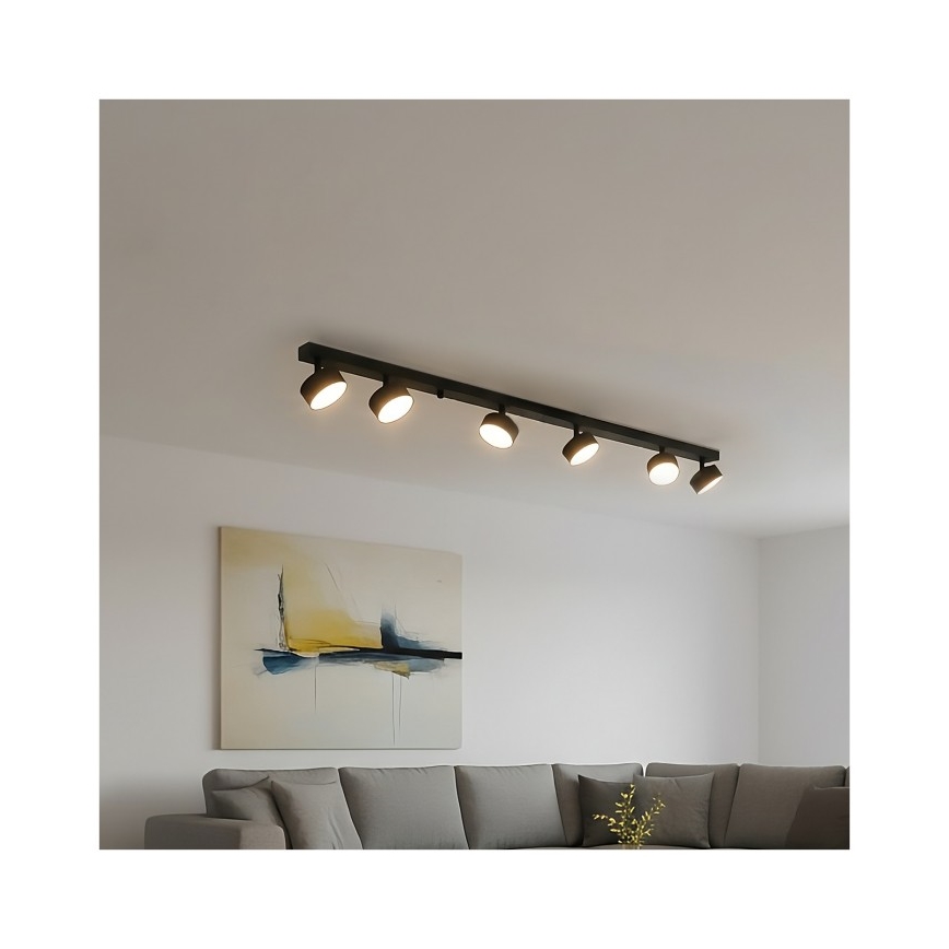 Stropna svjetiljka LUNVIGO 6xGX53/35W/230V crna
