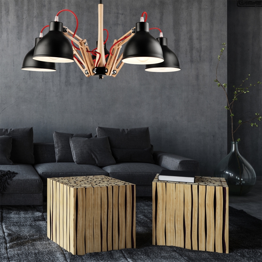 Ugradbena lampa MARCELLO 5xE27/60W/230V bukovina