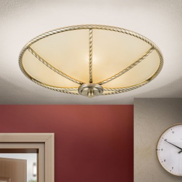 Stropna svjetiljka MAURO 3xE27/60W/230V Ø 42 cm brončana