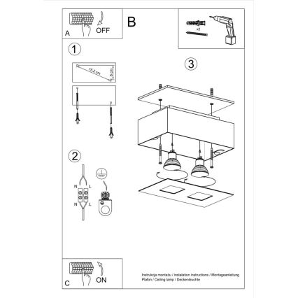 Stropna svjetiljka MONO 2 2xGU10/40W/230V