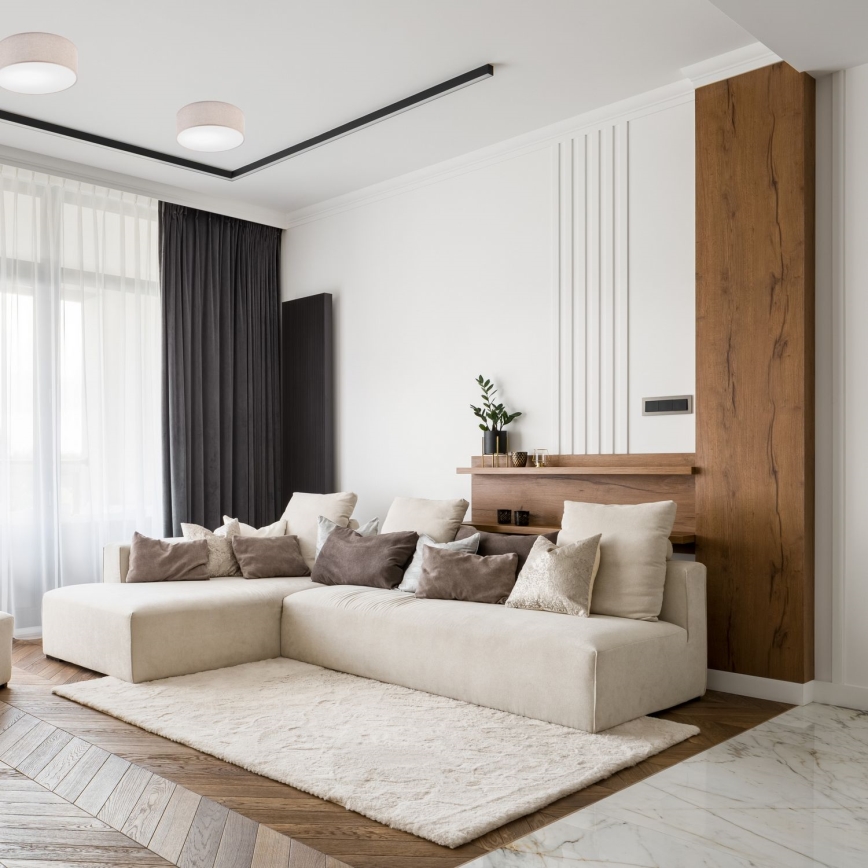 Stropna svjetiljka MONTE 1xE27/60W/230V, promjer 35 cm, u bež boji