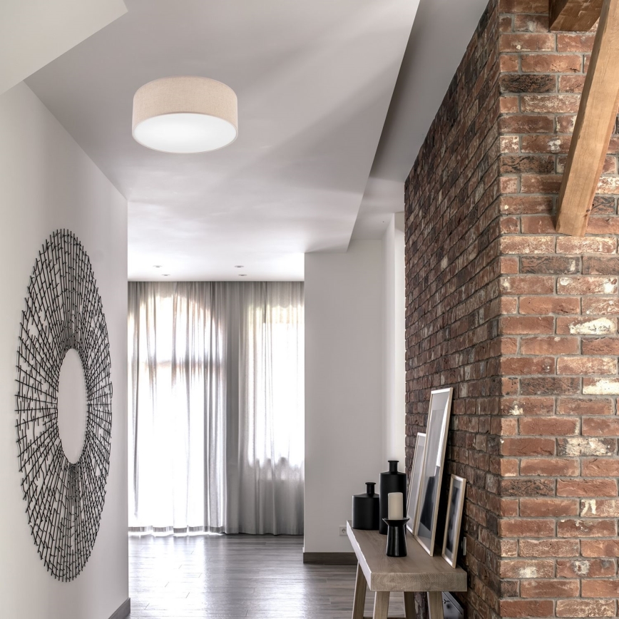 Stropna svjetiljka MONTE 1xE27/60W/230V Ø 35 cm smeđa