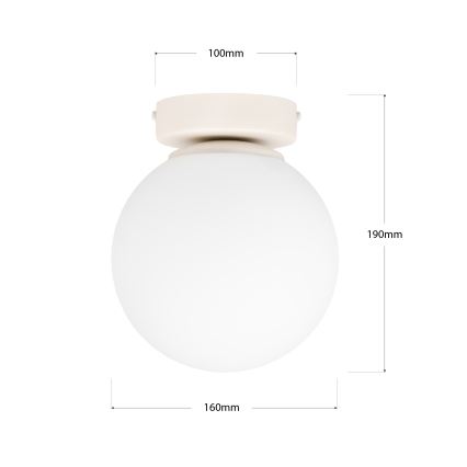 Stropna svjetiljka MOONLIGHT 1xE27/15W/230V, Ø 16 cm, krem boje